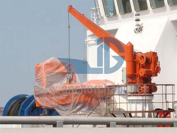 단일 암 유압 선회 구명 뗏목 Davit